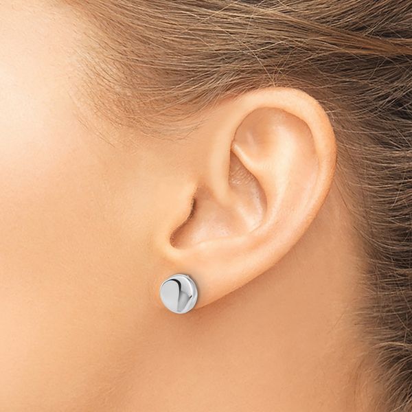 Leslie's 14K White Gold Polished Post Earrings - Image 3