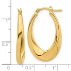 Leslie's 14K Polished Hollow Oval Twist Hoop Earrings - Image 3