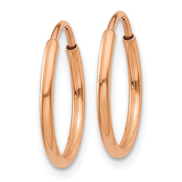 Leslie's 14k Rose Gold 1.2mm Polished Endless Hoop Earrings - Image 2