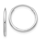 Leslie's 14k White Gold Polished Endless Tube Hoop Earrings