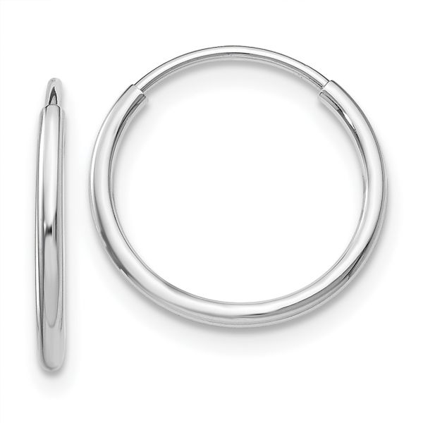Leslie's 14k White Gold Polished Endless Tube Hoop Earrings