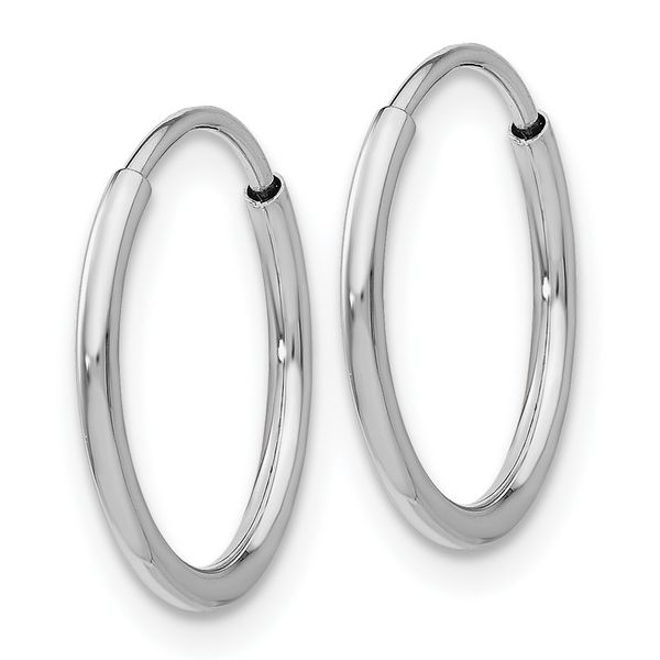 Leslie's 14k White Gold Polished Endless Tube Hoop Earrings - Image 2