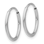 Leslie's 14k White Gold Polished Endless Tube Hoop Earrings - Image 2