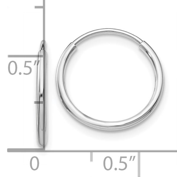 Leslie's 14k White Gold Polished Endless Tube Hoop Earrings - Image 4