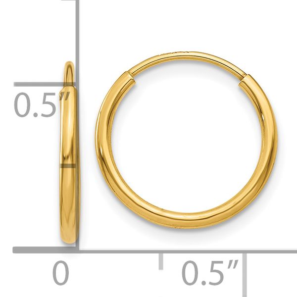 Leslie's 14k 1.20mm Endless Hoop Earring - Image 4