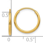 Leslie's 14k 1.20mm Endless Hoop Earring - Image 4
