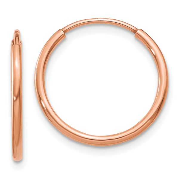 Leslie's 14k Rose Gold 1.2mm Polished Endless Hoop Earrings