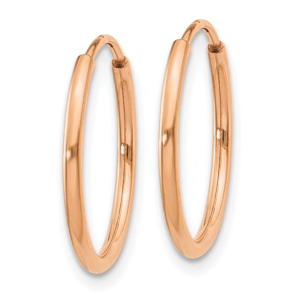 Leslie's 14k Rose Gold 1.2mm Polished Endless Hoop Earrings - Image 2