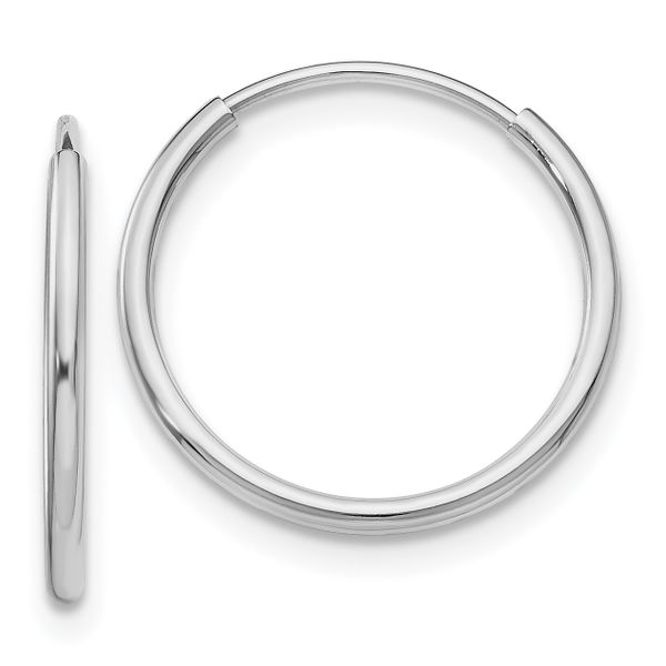 Leslie's 14k White Gold Polished Endless Tube Hoop Earrings