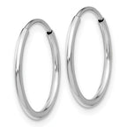 Leslie's 14k White Gold Polished Endless Tube Hoop Earrings - Image 2