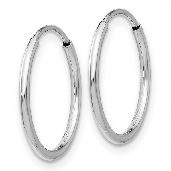Leslie's 14k White Gold Polished Endless Tube Hoop Earrings - Image 2