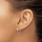Leslie's 14k White Gold Polished Endless Tube Hoop Earrings - Image 3