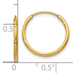 Leslie's 14k 1.20mm Endless Hoop Earring - Image 4