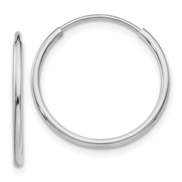 Leslie's 14k White Gold Polished Endless Tube Hoop Earrings