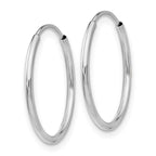 Leslie's 14k White Gold Polished Endless Tube Hoop Earrings - Image 2