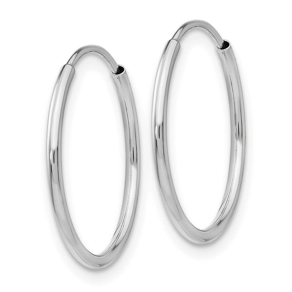Leslie's 14k White Gold Polished Endless Tube Hoop Earrings - Image 2