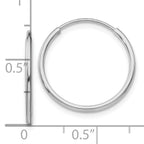 Leslie's 14k White Gold Polished Endless Tube Hoop Earrings - Image 4