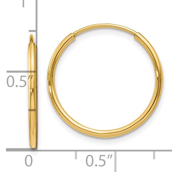 Leslie's 14k 1.20mm Endless Hoop Earring - Image 4