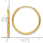 Leslie's 14k 1.20mm Endless Hoop Earring - Image 4