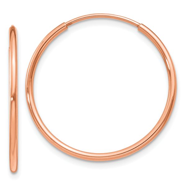 Leslie's 14k Rose Gold 1.2mm Polished Endless Hoop Earrings