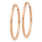 Leslie's 14k Rose Gold 1.2mm Polished Endless Hoop Earrings - Image 2
