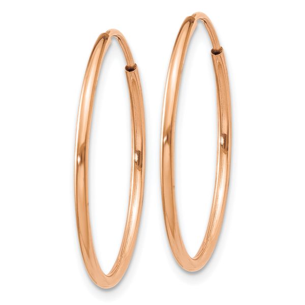 Leslie's 14k Rose Gold 1.2mm Polished Endless Hoop Earrings - Image 2