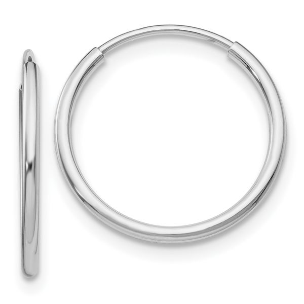 Leslie's 14k White Gold Polished Endless Tube Hoop Earrings
