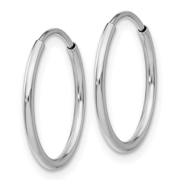 Leslie's 14k White Gold Polished Endless Tube Hoop Earrings - Image 2