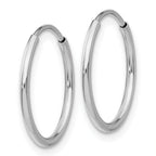 Leslie's 14k White Gold Polished Endless Tube Hoop Earrings - Image 2