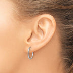 Leslie's 14k White Gold Polished Endless Tube Hoop Earrings - Image 3
