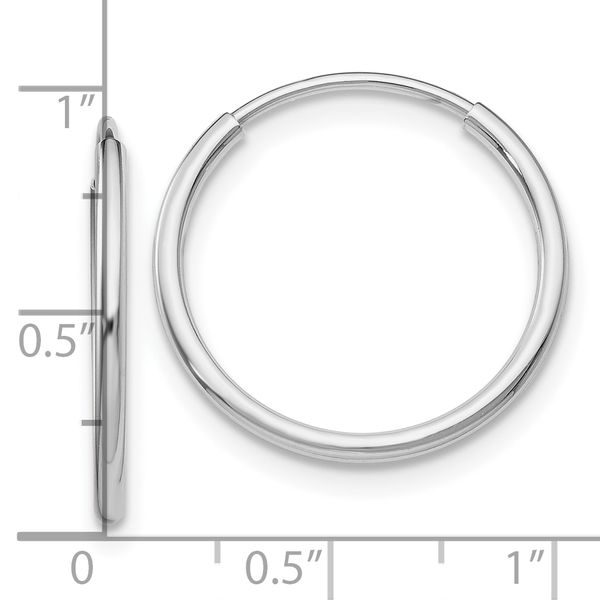 Leslie's 14k White Gold Polished Endless Tube Hoop Earrings - Image 4