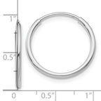 Leslie's 14k White Gold Polished Endless Tube Hoop Earrings - Image 4