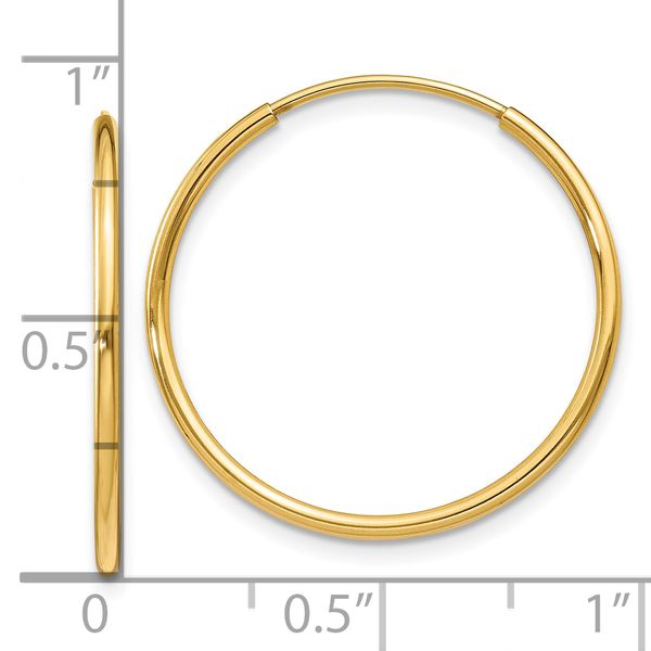 Leslie's 14k 1.20mm Endless Hoop Earring - Image 4