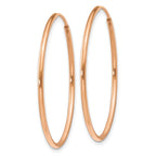 14k Rose Gold 1.2mm Polished Endless Hoop Earrings - Image 2