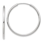 Leslie's 14k White Gold 1.20mm Polished Endless Tube Hoop Earrings