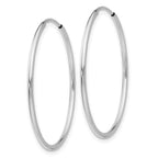 Leslie's 14k White Gold 1.20mm Polished Endless Tube Hoop Earrings - Image 2