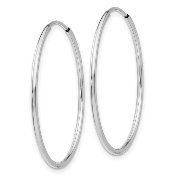 Leslie's 14k White Gold 1.20mm Polished Endless Tube Hoop Earrings - Image 2