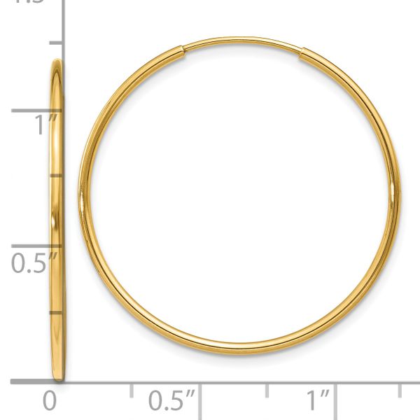 Leslie's 14k 1.20mm Endless Hoop Earring - Image 4