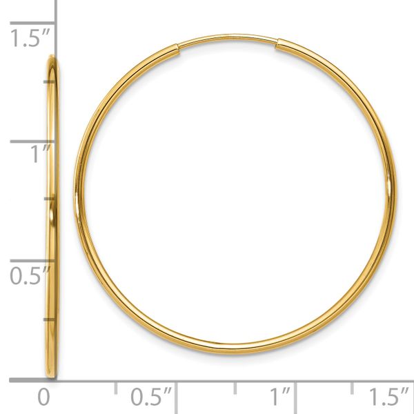 Leslie's 14k 1.20mm Endless Hoop Earring - Image 4