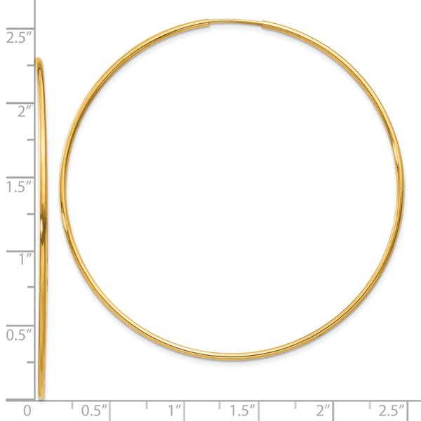 Leslie's 14k 1.20mm Endless Hoop Earring - Image 4