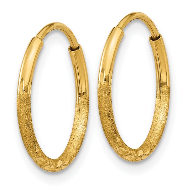 Leslie's 14k 1.25mm Diamond-cut Endless Hoop Earring - Image 2