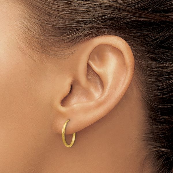 Leslie's 14k 1.25mm Diamond-cut Endless Hoop Earring - Image 3