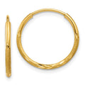 Leslie's 14k 1.25mm Diamond-cut Endless Hoop Earring