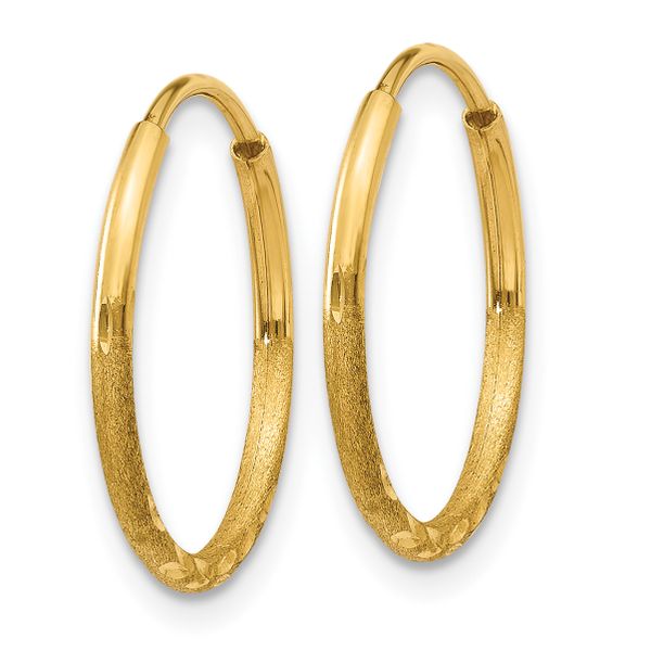Leslie's 14k 1.25mm Diamond-cut Endless Hoop Earring - Image 2