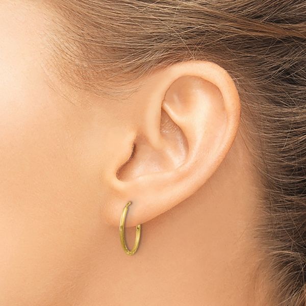 Leslie's 14k 1.25mm Diamond-cut Endless Hoop Earring - Image 3