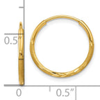 Leslie's 14k 1.25mm Diamond-cut Endless Hoop Earring - Image 4