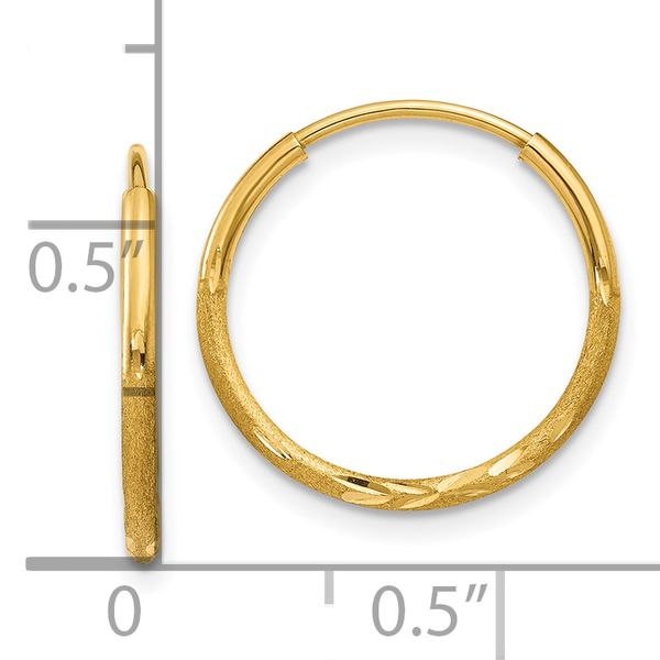 Leslie's 14k 1.25mm Diamond-cut Endless Hoop Earring - Image 4