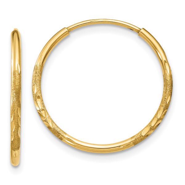 Leslie's 14k 1.25mm Diamond-cut Endless Hoop Earring
