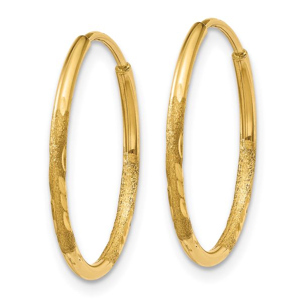 Leslie's 14k 1.25mm Diamond-cut Endless Hoop Earring - Image 2