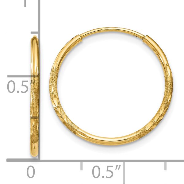 Leslie's 14k 1.25mm Diamond-cut Endless Hoop Earring - Image 4
